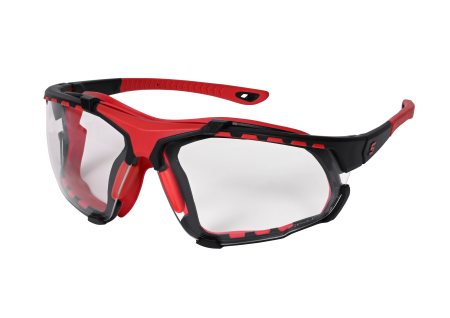 Ultra-Flex gesloten veiligheidsbril met heldere glazen (rood)